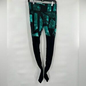 Alo Yoga Goddess Ribbed Legging Island Green Space / Black Small S